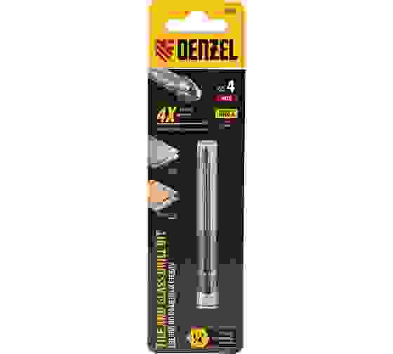 Сверло по керамической плитке 4 мм, крестовая пластина, 6-гр. хвостовик// Denzel