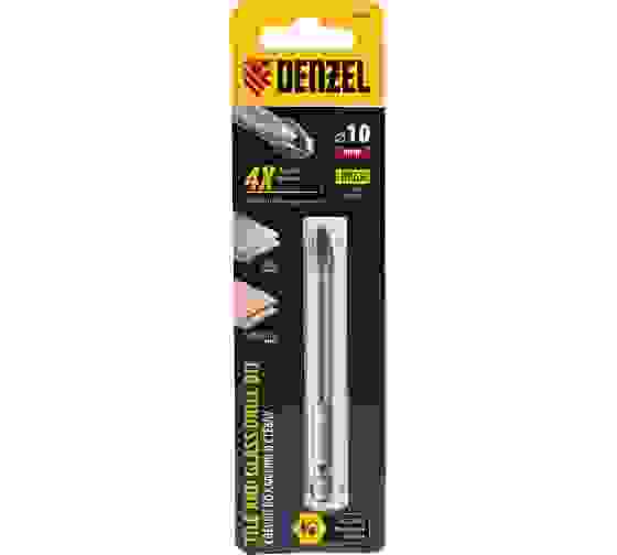 Сверло по керамической плитке 10 мм, крестовая пластина, 6-гр. хвостовик// Denzel