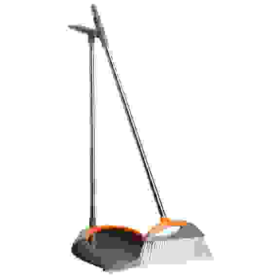 Набор щетка+совок, пластик, металл, 2 ручки, длина 78см, "Ленивка" VETTA