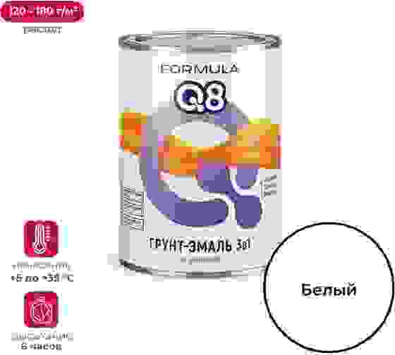 Грунт-эм ржав FORMULA Q8 0,8кг белая