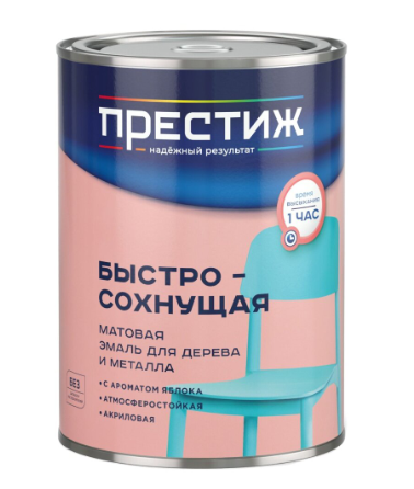 Эмаль акрил унив 0,9кг матовая белая (ар. яблока) ПРЕСТИЖ