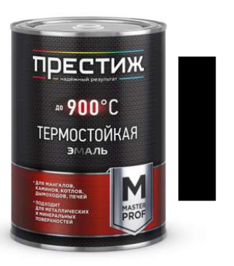 Эмаль термостойкая ПРЕСТИЖ 0,4кг черная до 400гр.