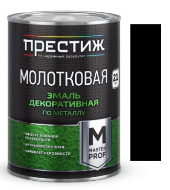 Эмаль декоративная Молотковая 0,8л черная ПРЕСТИЖ