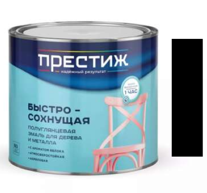 Эмаль акрил унив 1,9кг п/глянц черная (ар. яблока) ПРЕСТИЖ