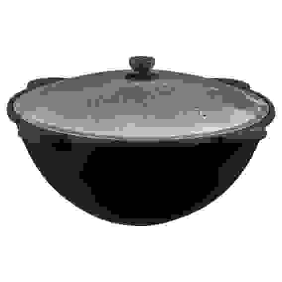 Казан чугунный с крышкой 8 л круглое дно 2К-Х066 GRILLBOOM