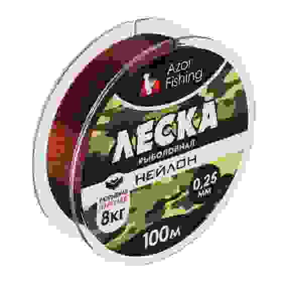 Леска камуфляж, нейлон, 100м, 0,25мм, 8,0кг AZOR FISHING