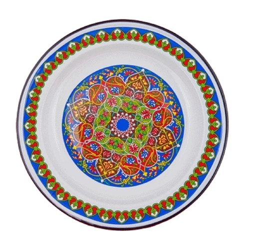 Блюдо 2,0л эм белое с рис [ОРНАМЕНТ АРАБСКИЙ]
