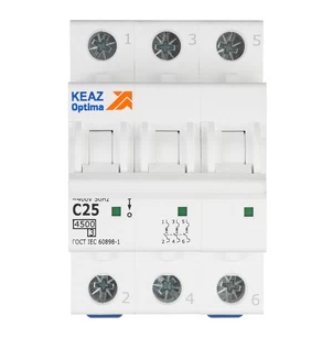 Выключатель автоматический трехполюсный 25А C 4,5кА AC OptiDin BM63-3C25-4,5-УХЛ3