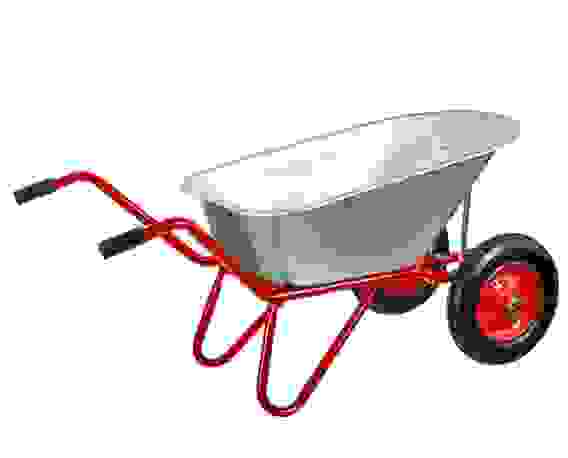 Тачка садово-строительная двухколесная 180кг 90л оцинк. сталь, стальные опоры и ось Т-21 ЗУБР