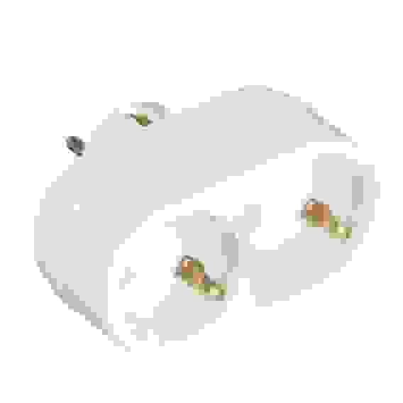 Разветвитель 2 гнезда, евро, с заземлением, 16А, 250В, белый TOKER