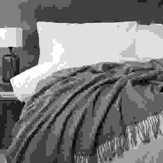 Плед жаккардной вязки, акрил, 130х170см, синийс PROVANCE