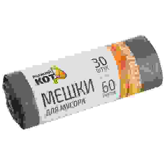 Мешки д/мусора 60л (30шт./рул.), ПНД, черные "РЫЖИЙ КОТ"