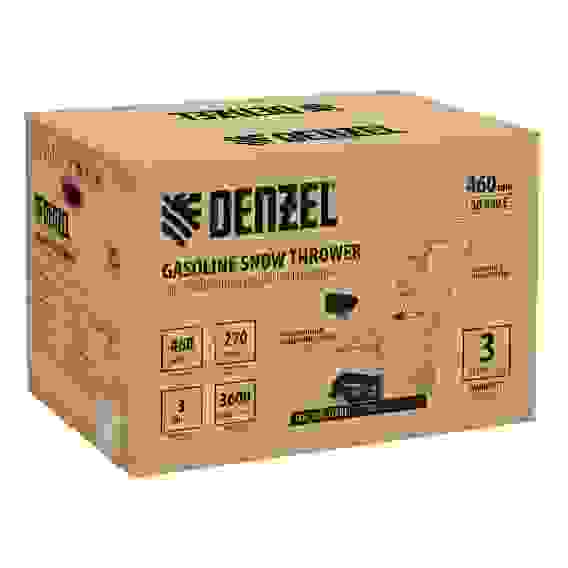 Снегоуборщик бензиновый SB 460Е (3 л/с, 46x27см, 1 скор., 99cc, эл. старт шнек SnowCrusher) Denzel