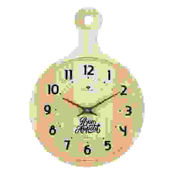 Часы настенные интерьерные из дерева \"Разделочная доска Bon Appetit \" Рубин