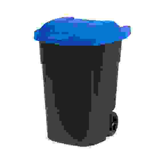 Бак для мусора 65л (на колесах)(черно-синий) (уп.1)