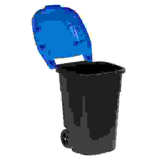 Бак для мусора 65л (на колесах)(черно-синий) (уп.1)