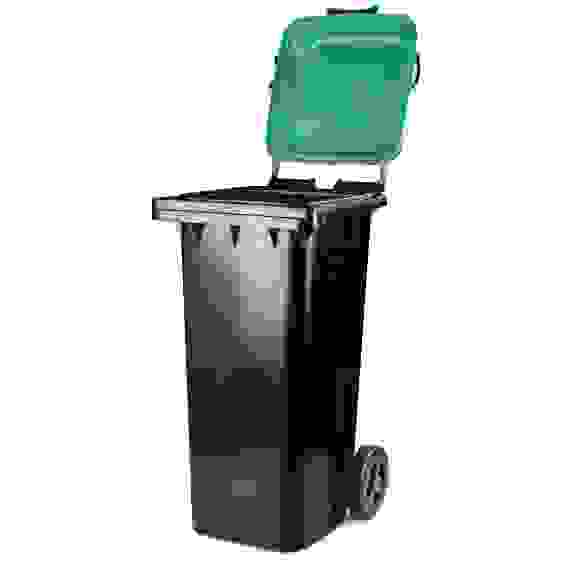 Бак для мусора 120л (на колесах)(черно-зеленый) (уп.1)