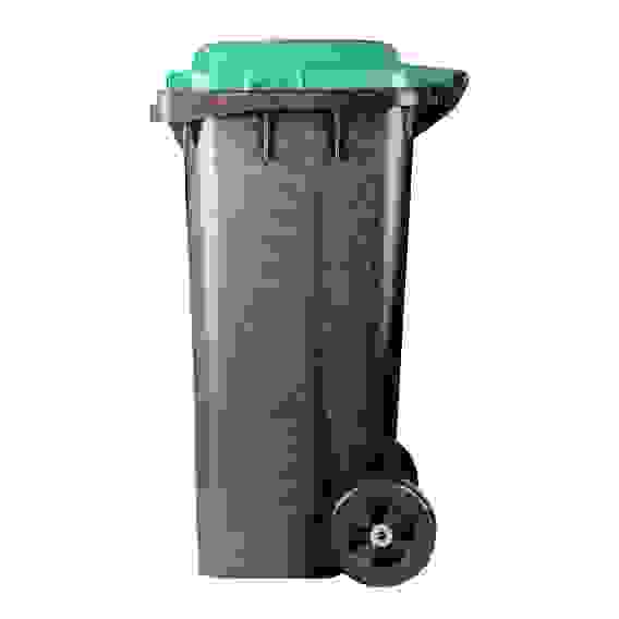 Бак для мусора 120л (на колесах)(черно-зеленый) (уп.1)