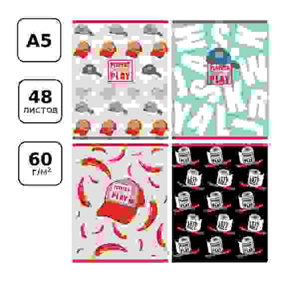 Тетрадь 48л., А5, клетка BG &quot;Let s play&quot;, выб. лак