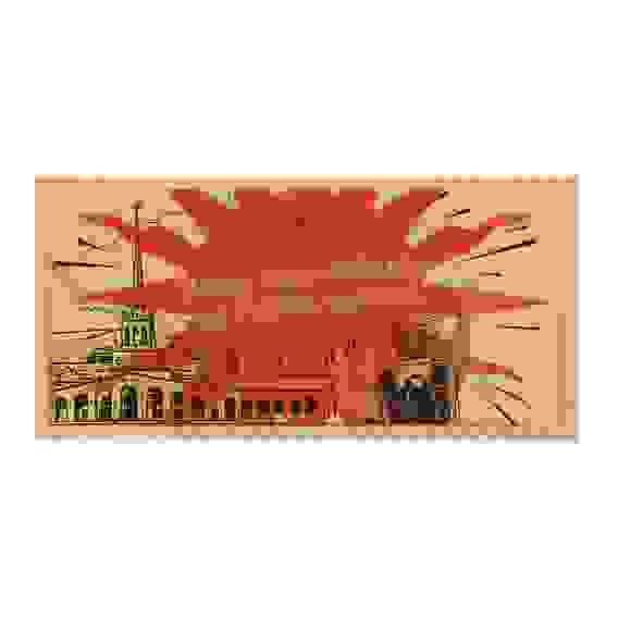 Конверт для денег золотой, пластик, 9x18 см Рыжий