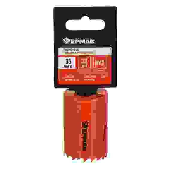 Коронка биметаллическая, 35мм, быстрорежущая сталь ЕРМАК