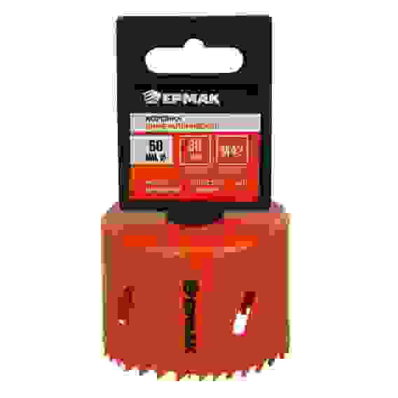 Коронка биметаллическая, 60мм, быстрорежущая сталь ЕРМАК