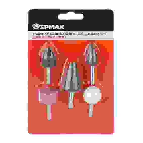 Набор абразивных минишарошек-насадок для гравера и дрели, хвостовик d 6мм, 5 предм. ЕРМАК