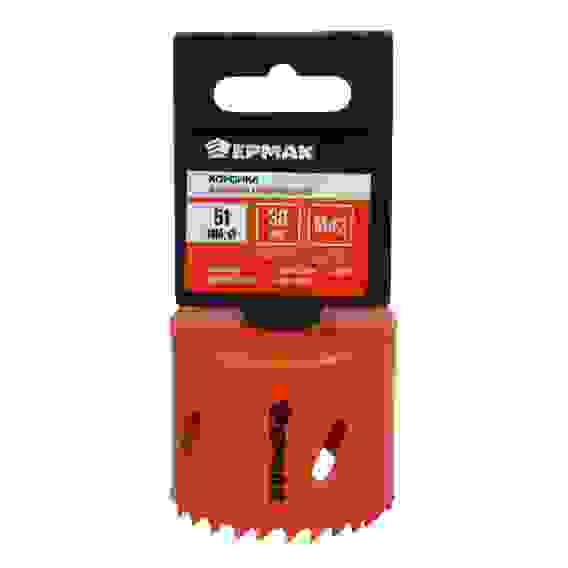 Коронка биметаллическая, 51мм, быстрорежущая сталь ЕРМАК