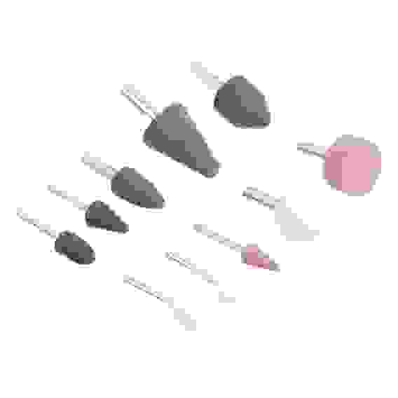 Набор абразивных минишарошек-насадок для гравера и дрели, хвостовик d 3мм/6мм, 10 предм. ЕРМАК