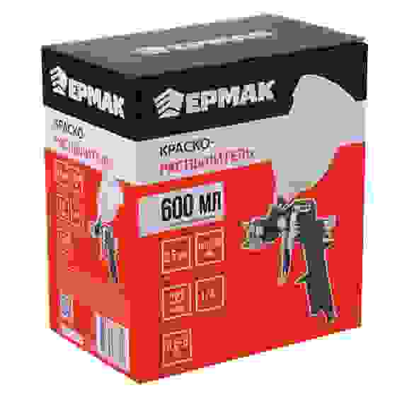 Краскораспылитель, емкость -0.6 л, сопло 2.5 мм, 3,5- 5 бар, 227 л/мин ЕРМАК