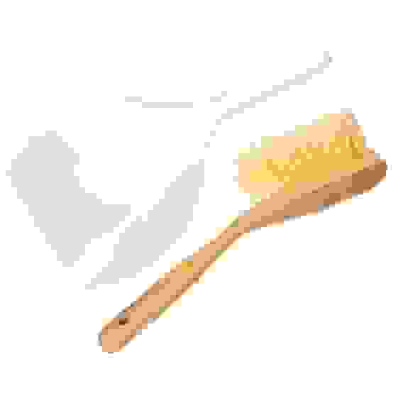 Набор для уборки: щётка + совок, пластик, молочный бамбук VETTA