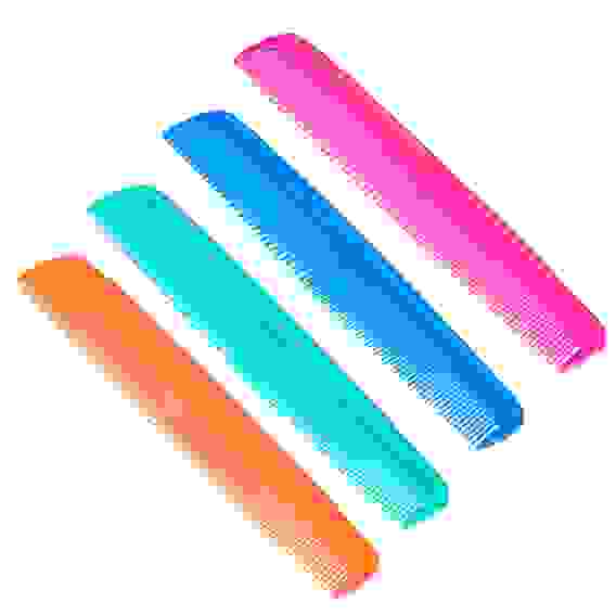 Расческа-гребень металлик, пластик, 17,7х3,1см, 4 цвета ЮНИLOOK