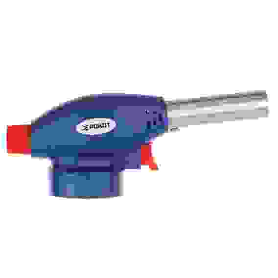 Горелка газ. с пьезорозжигом, цанговый захват, сопло 19мм, 17х6,6х5,1см РОКОТ