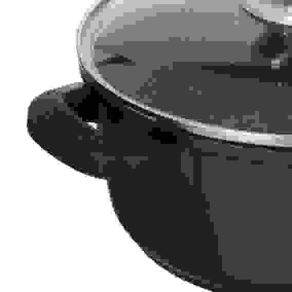 Лион Кастрюля с крышкой 2,0л d20*9см, а/приг.покр.Мрамор, силик.протекторы ручек, индукция SATOSHI