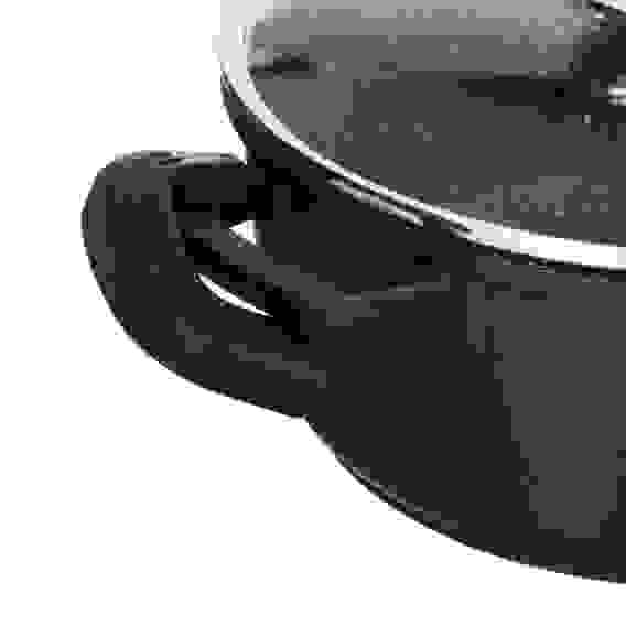 Лион Кастрюля с крышкой 2,0л d20*9см, а/приг.покр.Мрамор, силик.протекторы ручек, индукция SATOSHI