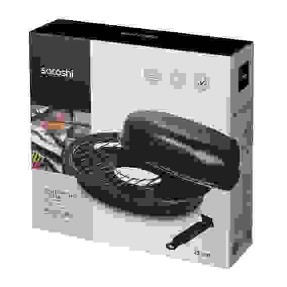 Сковорода гриль-газ 33см, , угл.сталь, антипригарное покрытие SATOSHI