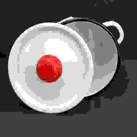 Кастрюля 2,9л цил белая с рис [ГОРОШКИ]