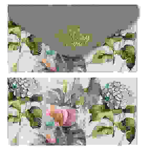 Конверт для денег &quot;Happy Birthday. Floral print&quot;, 85*164мм, мат. ламинация, фольга MESHU