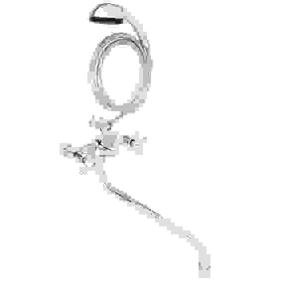 Смеситель для ванны с душем, круглый излив 30см, кер. кран-буксы 1/2, хром, цинк, SK08-S222 СоюзКран