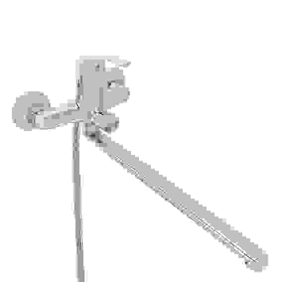 Смеситель для ванны с душем, прямой излив 35см, керам. картридж 35мм, хром, цинк, SK08-P109 СоюзКран