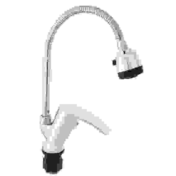 Смеситель для кухни, гибкий излив, керам. картридж 40мм, хром, цинк, SK01-F106 СоюзКран