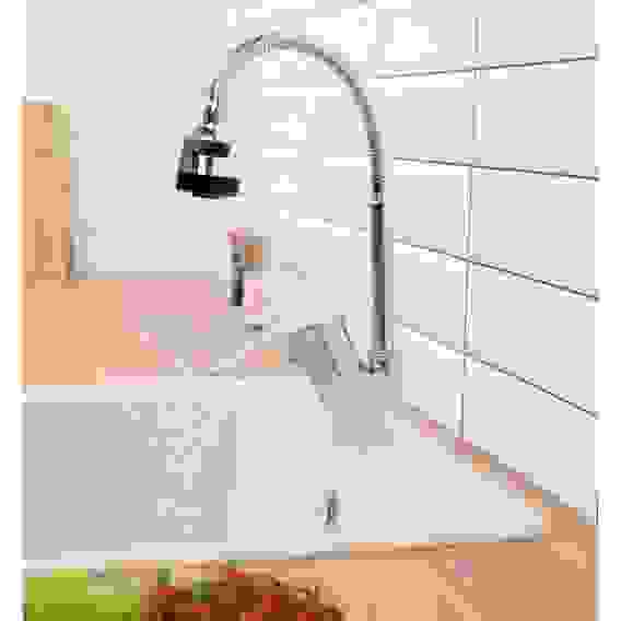 Смеситель для кухни, гибкий излив, керам. картридж 40мм, хром, цинк, SK01-F106 СоюзКран