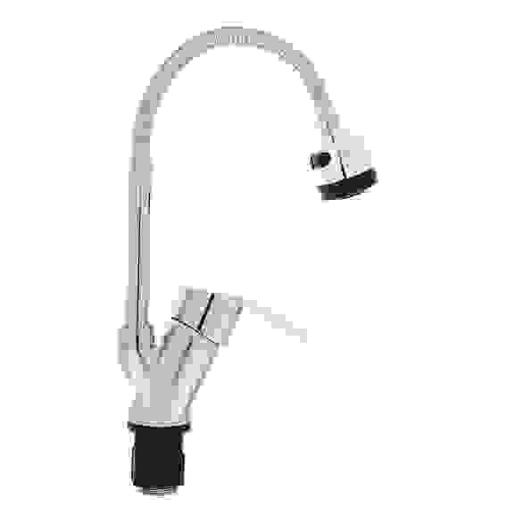 Смеситель для кухни, гибкий излив, керам. картридж 40мм, хром, цинк, SK01-F106 СоюзКран