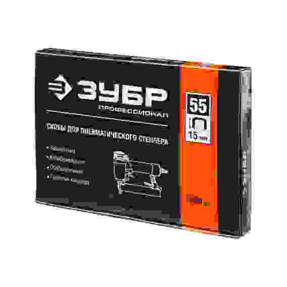 Скобы тип 55 (90/C), 15мм, калибр 18GA. 2500шт. ЗУБР Профессионал