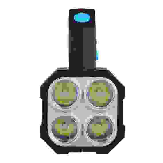 Фонарь прожектор, 4 LED + COB, 4 режима, 2000мАч, USB кабель, пластик ЕРМАК
