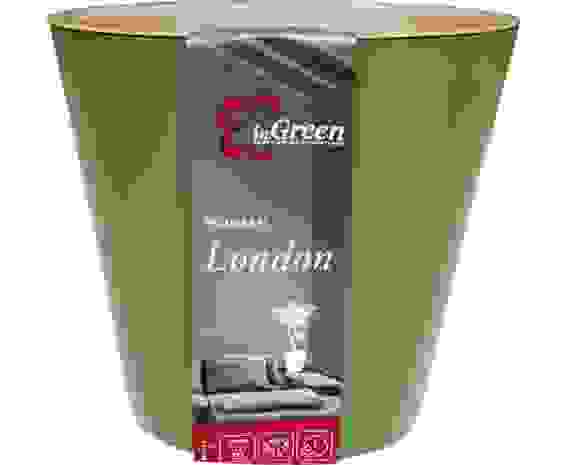 Горшок для цветов London D=230мм (5л) со вставкой, Олива, пластик ING6206ОЛ InGreen