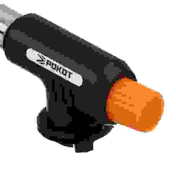 Горелка газ. с пьезорозжигом, цанговый захват, сопло 18,2 мм, 15,1х4х6,5см РОКОТ