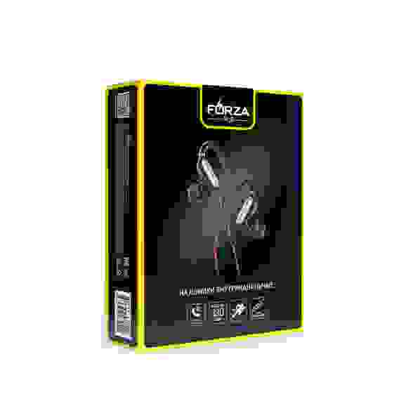 Наушники проводные внутриканальные, с дужками, гарнитура, коробка картон FORZA