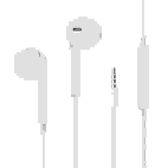 Наушники проводные вкладыши Классика, гарнитура,пластиковый бокс, белые FORZA