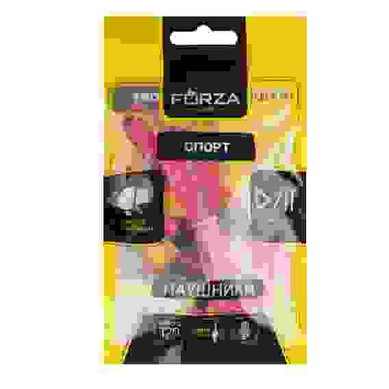 Наушники проводные внутриканальные Спорт, гарнитура, крепление за ухо, металл, пакет FORZA